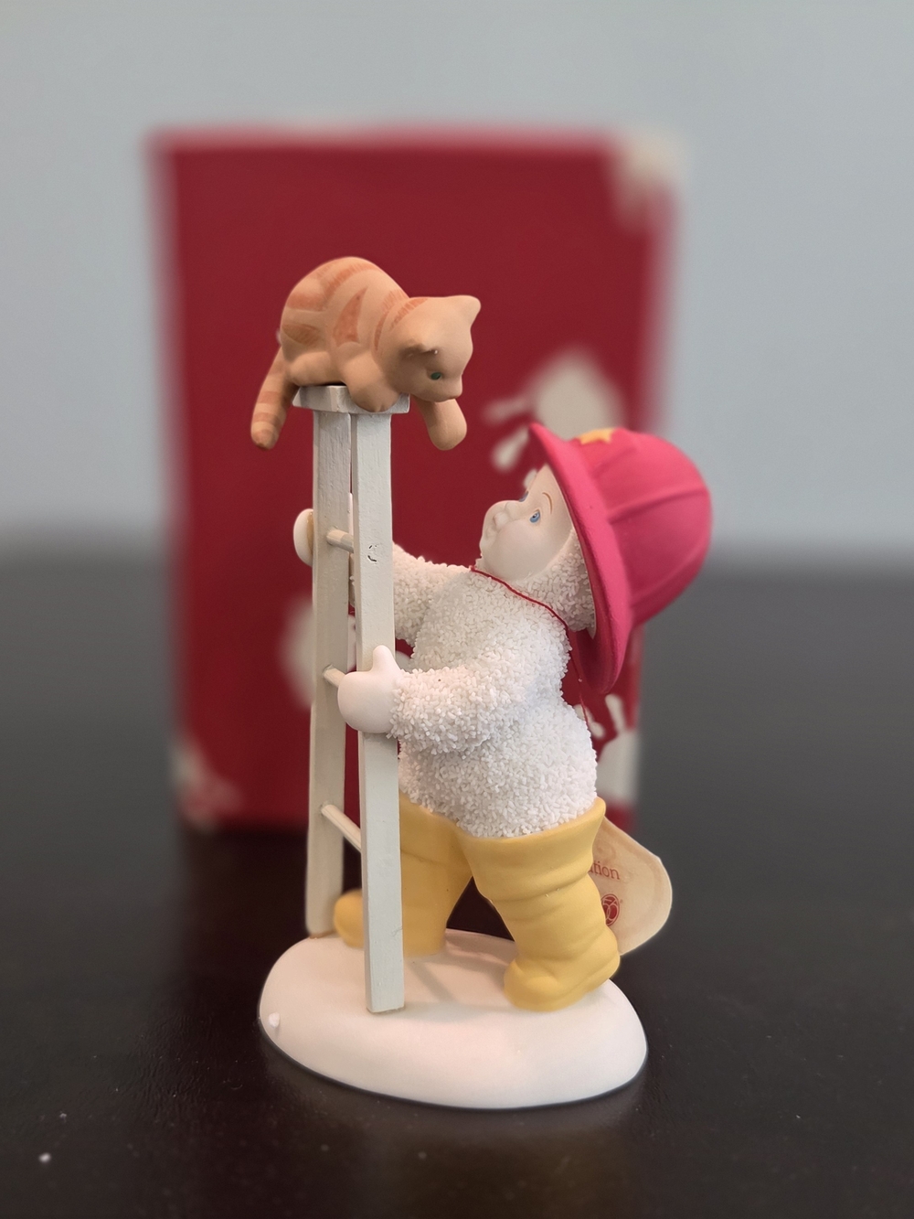 Dept 56 Snowbabies "Save The Day" Firefighter Figurine 56.69182 NIB